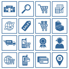 Wall Mural - online shopping icon vector design symbol