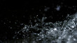 High speed blurry images of water splashing on black color background which represent concept of refreshing from mineral or nature of sparkling soda or tonic or carbonate drinks or beverage