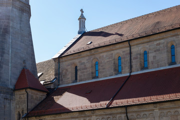 church wall on a summer day