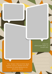Wall Mural - Template for photo collage or infographic in modern style. Frames for clipping masks are in the vector file. Template for a photo album with asymmetric frames