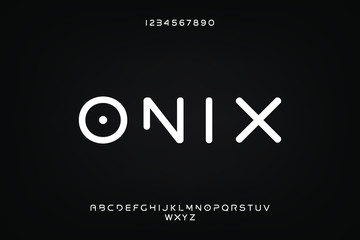 Wall Mural - onix, bold modern minimalist alphabet. futuristic sans serif font. vector design