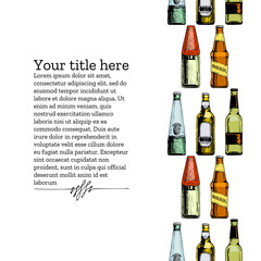 Poster - Template with different beer bottles