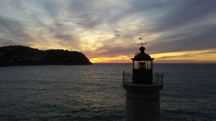 Canvas Print - lighthouse at sunset andrac Majorca Spain