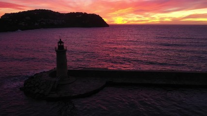 Canvas Print - lighthouse at sunset andrac Majorca Spain