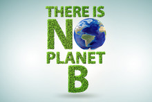 Ecological Concept - There Is No Planet B - 3d Rendering