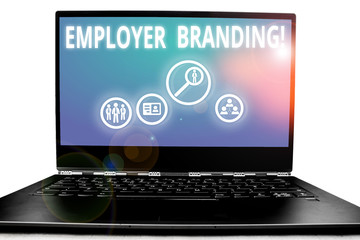 Writing note showing Employer Branding. Business concept for promoting company employer choice to desired target group