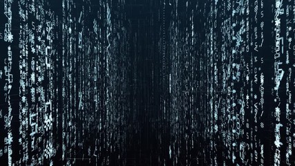 Wall Mural - movement in the space of program code. data streams as electronic neurons of modern technological ci