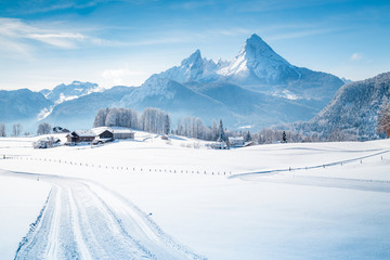 Wall Mural - winter wonderland scenery in the alps