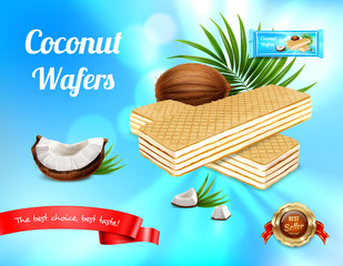 Sticker - Coconut Wafers Realistic Advertisement