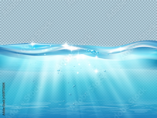 Cuadros en Lienzo Underwater Wave Transparent Composition