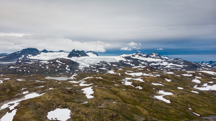 Sticker - Mountains landscape. Norwegian route Sognefjellet