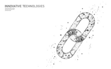 Wall Mural - blockchain business symbol concept. chain connection network finance information security. 3d low po