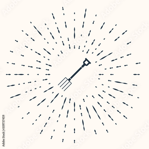 Cuadros en Lienzo Grey Garden pitchfork icon isolated on beige background