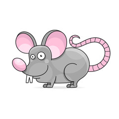 Wall Mural - House Mouse - Illustration Isolated on White Background