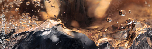 Photo Abstract splashing of white wine.