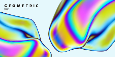 Wall Mural - abstract background with thin film interference. glossy shape 3d render. eps10 vector.