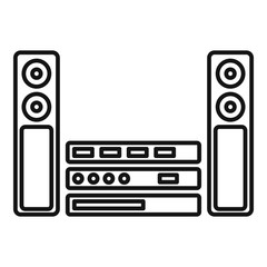 Poster - Sound system icon. Outline sound system vector icon for web design isolated on white background