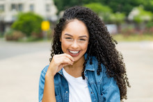 Pretty Brazilian Young Adult Woman With Retainer