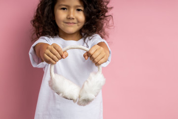 Wall Mural - Portrait of a pretty curly little girl