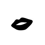 Fototapeta Zwierzęta - sexy woman lips illustration with hand drawn doodle style isolated