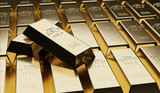 Fototapeta  - Gold bar bullion concept about gold value, success and financial.3D render