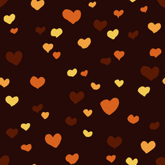 Wall Mural - seamless pattern with hearts and dark background