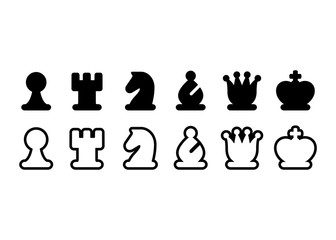 Wall Mural - Chess pieces icon set