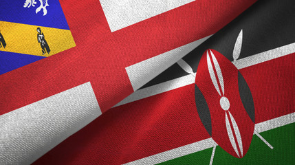 Herm and Kenya two flags textile cloth, fabric texture