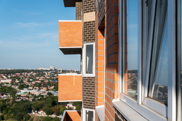 balcony in downtown of modern city