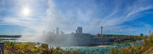 View Of Niagara Falls In The Afternoon In Backlight From The American Side