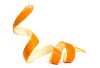 Orange peel isolated on white background