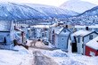 Tromso, Norway. View of the arctic city with traditional wooden houses in winter.
