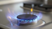 HD ProRes Slow Motion Clip Of A Propane Gas Burner On A Stove-top Appliance Igniting