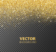 © Olga Prozorova - Sparkling glitter border, frame. Falling golden dust isolated on transparent background. Vector decoration.
