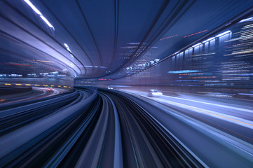 abstract motion blurred long exposure train