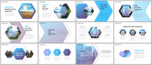 Minimal Presentations Design, Portfolio Vector Templates With Hexagonal Design Background, Hexagon Style Pattern. Multipurpose Template For Presentation Slide, Flyer Leaflet, Brochure Cover, Report.