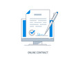 © Molnia - Vector concept of e-signature. Signing a contract with an electronic signature. Flat modern vector illustration.