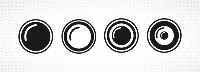 Camera objective vector icon for mobile concept and web apps design