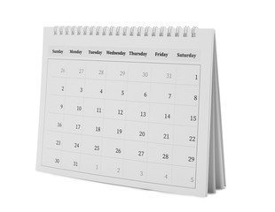 Sticker - Paper calendar isolated on white. Planning concept