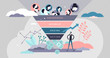 © VectorMine - Marketing customer journey funnel tiny persons vector illustration concept