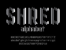 Vector Of Stylized Shredded Font And Alphabet Design