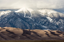 Landscape View Of Dunes At Great Sand Dunes National Park In Colorado, The Tallest Sand Dunes In North America.