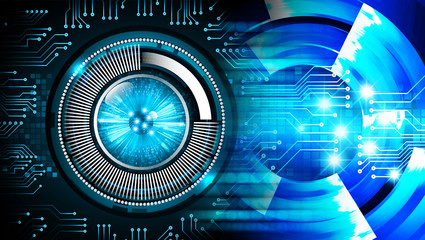 blue eye cyber circuit future technology concept background