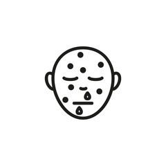 Infection thin line icon. Cold, flue, infection symptoms isolated outline sign. Disease and infection concept. Vector illustration symbol element for web design and apps