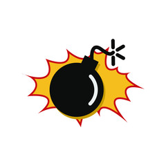 Aufkleber - Bomb icon vector sign isolated for graphic and web design. Bomb symbol template color editable on white background. Thin linear graphic Eps10.
