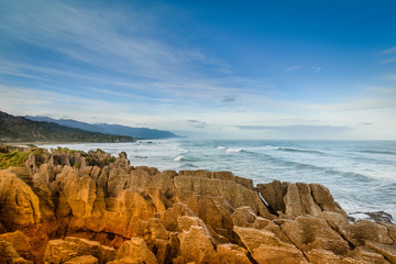 Punakaiki Pancake Rocks, Paparoa National Park on the spectacular West Coast , South Island, New Zealand.