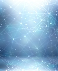 Futuristic technology space 3d illustration. Magical abstract information network pattern. Connecting lines. Imaginary high tech network shape texture. Fantastic blue brilliance background.