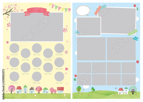 卒園アルバムテンプレート Stock Vector Adobe Stock