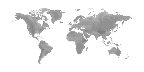 world map flat design lines with oceans. planet earth background screen relievo geographic map banne