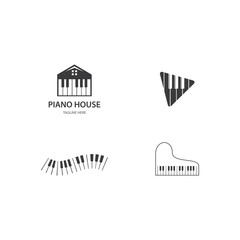 Sticker - Piano logo icon vector